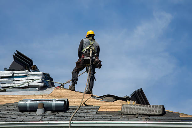 Professional Gutter Installation technician working in New Providence, IA